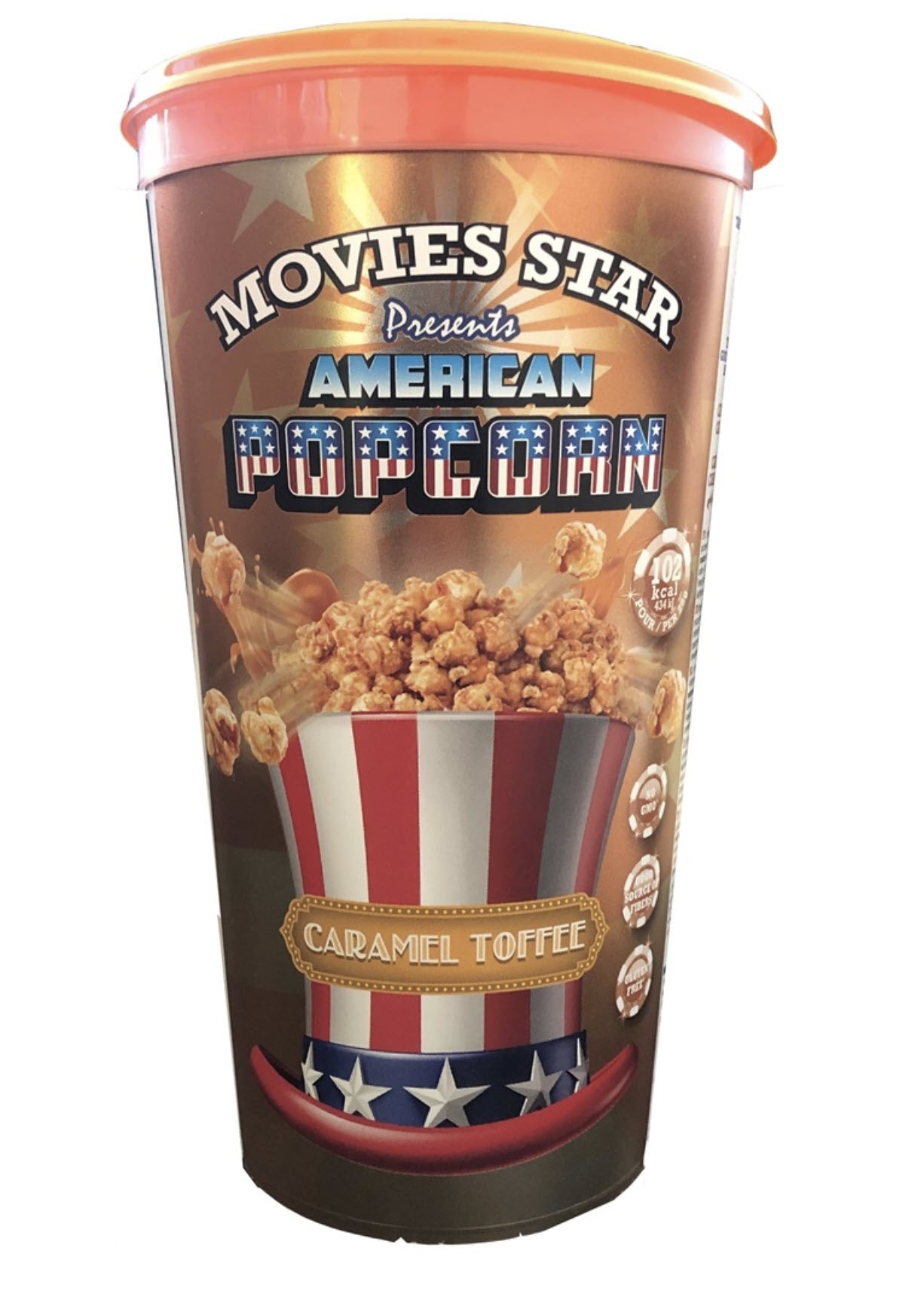 Movie Star Pop Corn Becher Caramel Toffee 150 gr